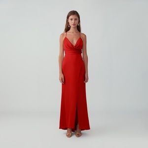 Fame and Partners Draped Split Gown